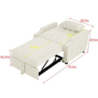 Fauteuil convertible en velours