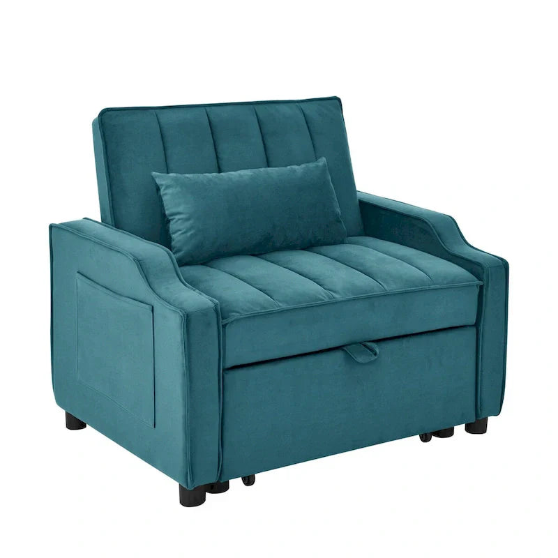 Fauteuil convertible en velours