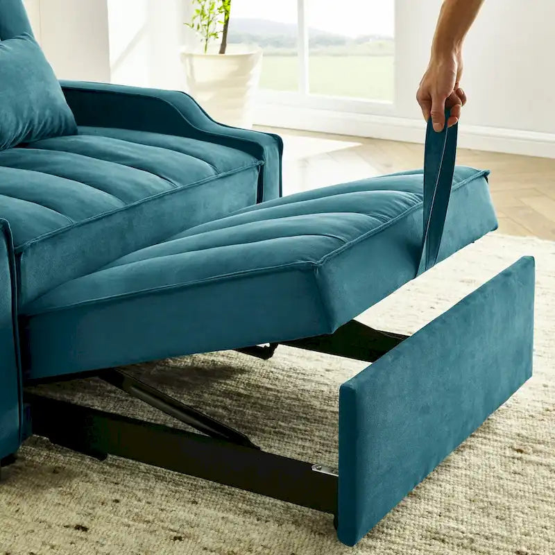 Fauteuil convertible en velours