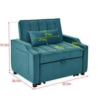 Fauteuil convertible en velours
