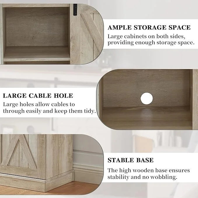 Console multimédia TV en bois, meuble multimédia
