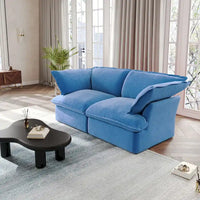 Canapés modulaires sectionnels, causeuse en velours de 82,66 po avec ottoman
