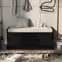 Banc de rangement avec 2 tiroirs et 2 placards