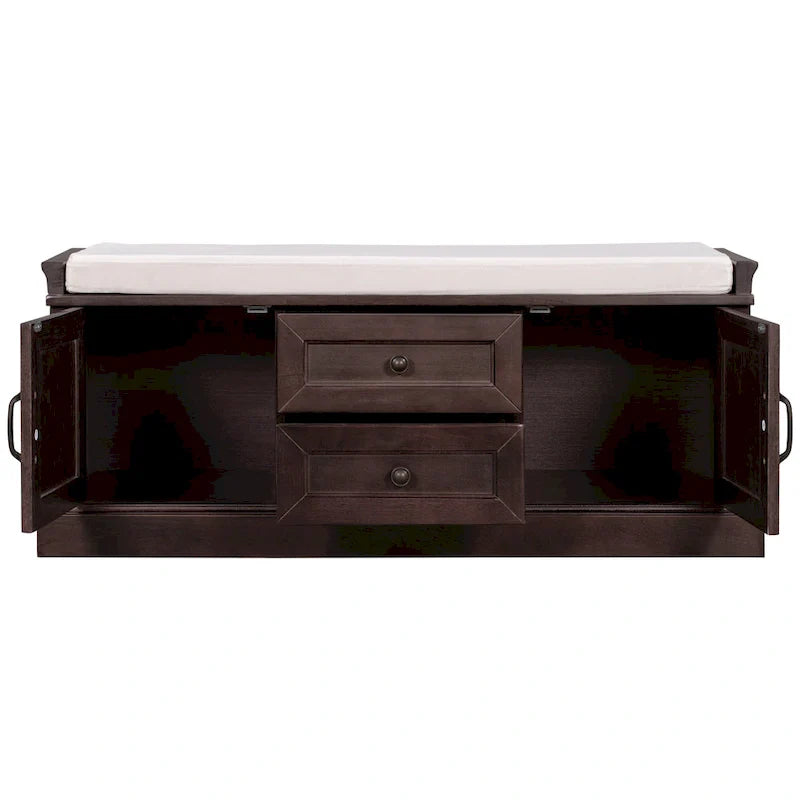 Banc de rangement avec 2 tiroirs et 2 placards