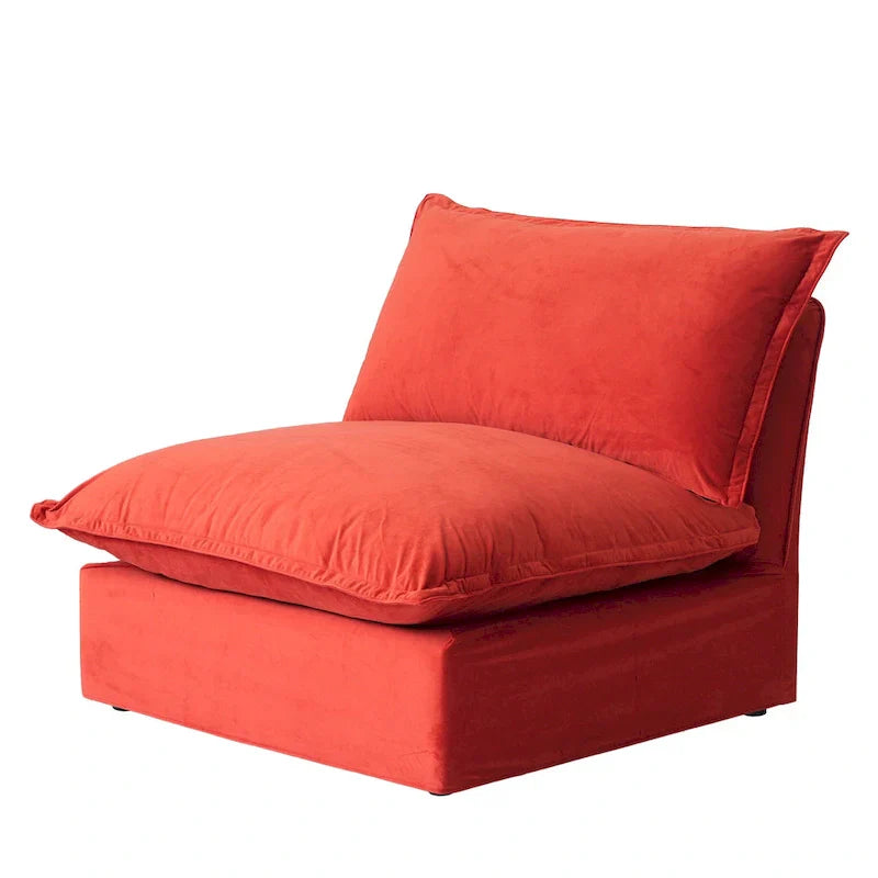 Canapé Sectionnel en Forme de U pour Salon, Canapé Sectionnel Convertible en Velours avec Poufs
