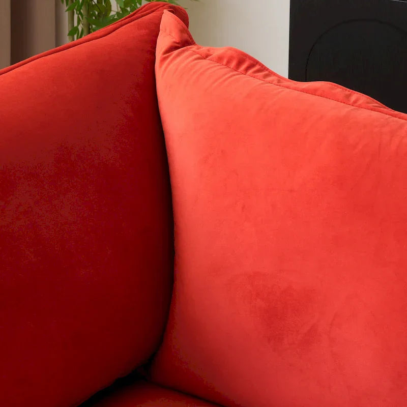 Canapé Sectionnel en Forme de U pour Salon, Canapé Sectionnel Convertible en Velours avec Poufs
