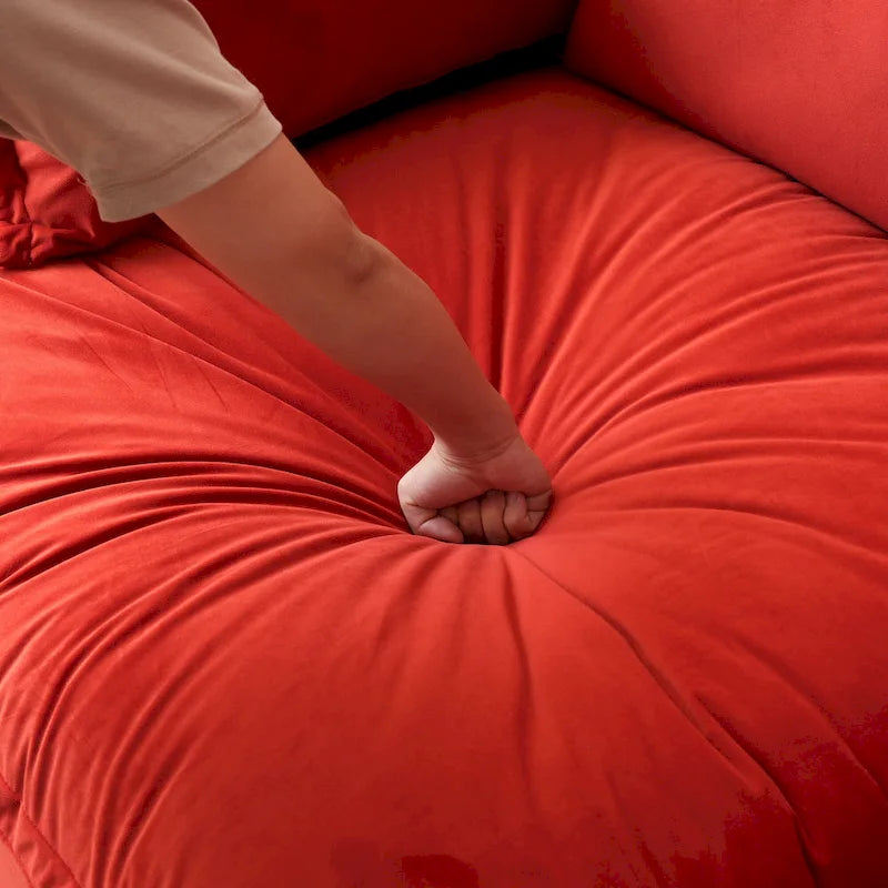 Canapé Sectionnel en Forme de U pour Salon, Canapé Sectionnel Convertible en Velours avec Poufs