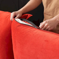 Canapé Sectionnel en Forme de U pour Salon, Canapé Sectionnel Convertible en Velours avec Poufs