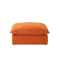 Canapé Sectionnel en Forme de U pour Salon, Canapé Sectionnel Convertible en Velours avec Poufs