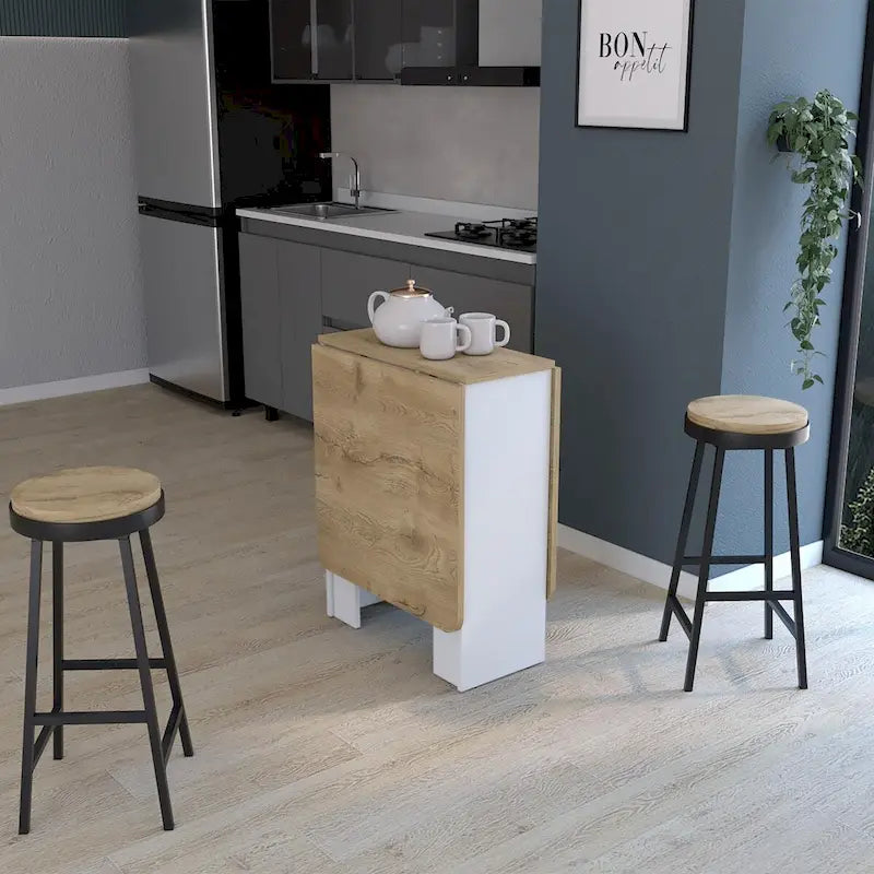 Table pliante à abattants gain de place au design compact