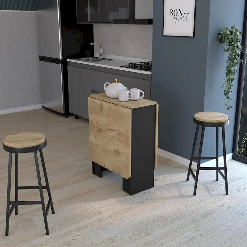 Table pliante à abattants gain de place au design compact