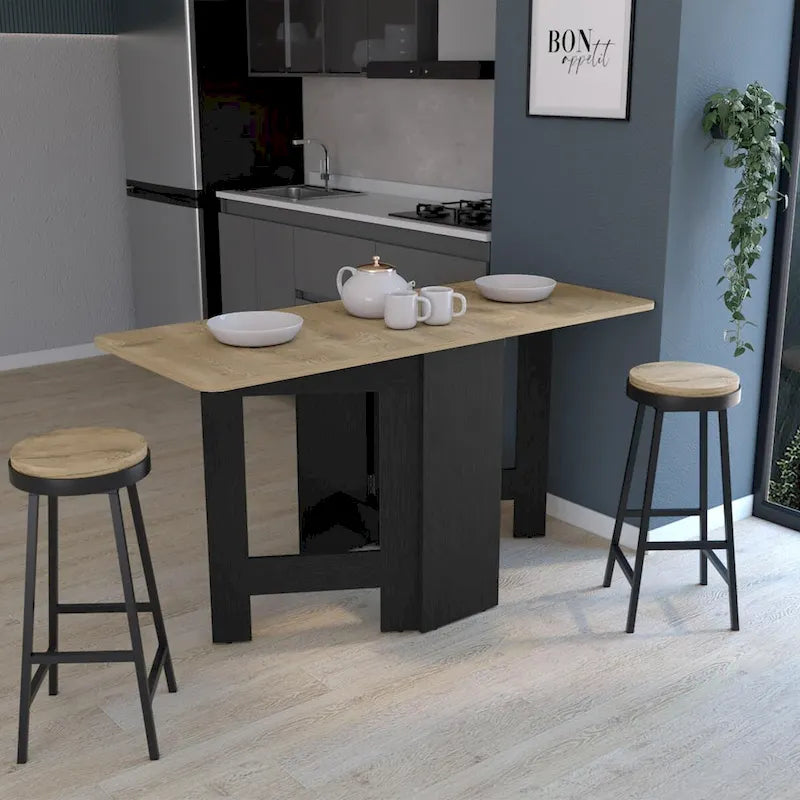 Table pliante à abattants gain de place au design compact