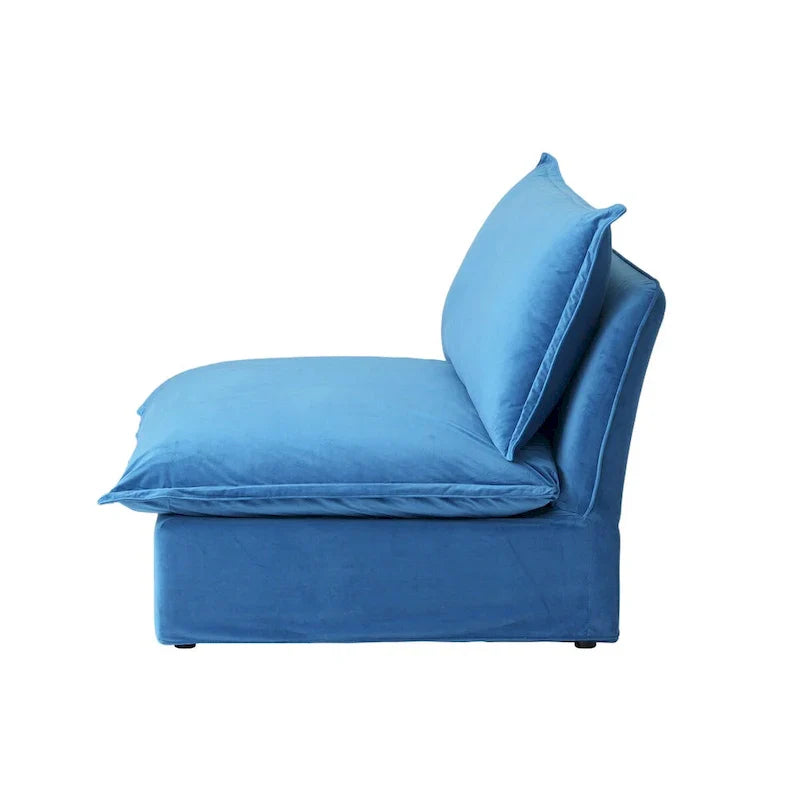 Canapé sectionnel modulable, canapé en velours 162.98 en forme de L avec ottoman