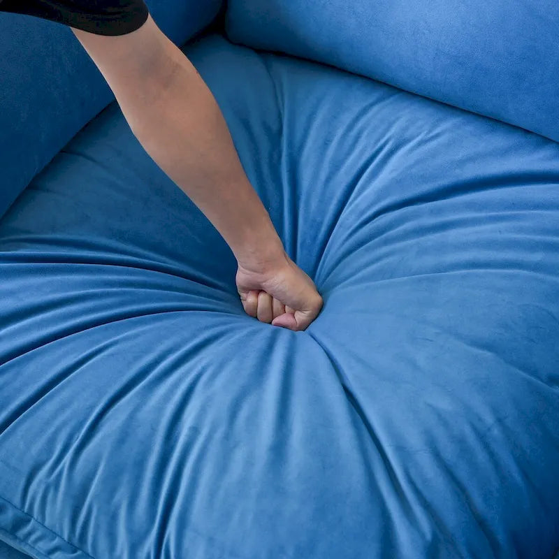Canapé sectionnel modulable, canapé en velours 162.98 en forme de L avec ottoman