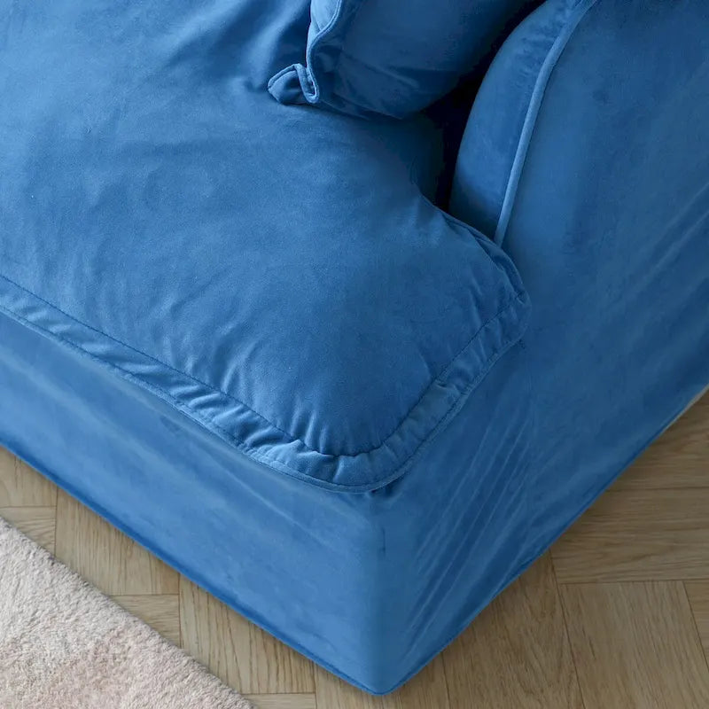 Canapé sectionnel modulable, canapé en velours 162.98 en forme de L avec ottoman