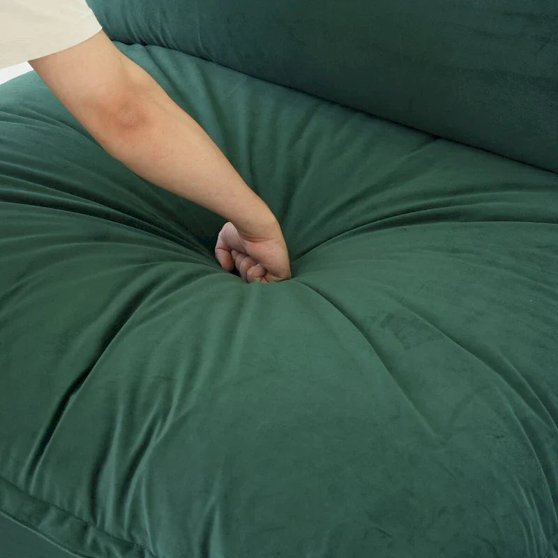 Canapé sectionnel modulable, canapé en velours 162.98 en forme de L avec ottoman