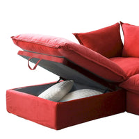 Canapé sectionnel modulable, canapé en velours 162.98 en forme de L avec ottoman