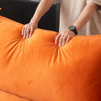 Canapé sectionnel modulable, canapé en velours 162.98 en forme de L avec ottoman