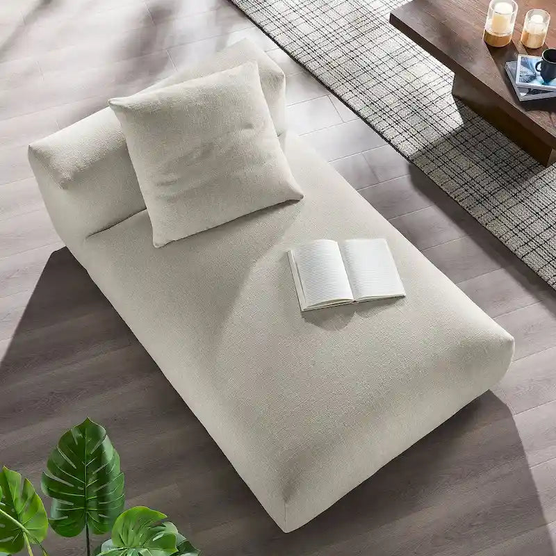 Solace Méridienne modulable rembourrée en tissu sans accoudoirs