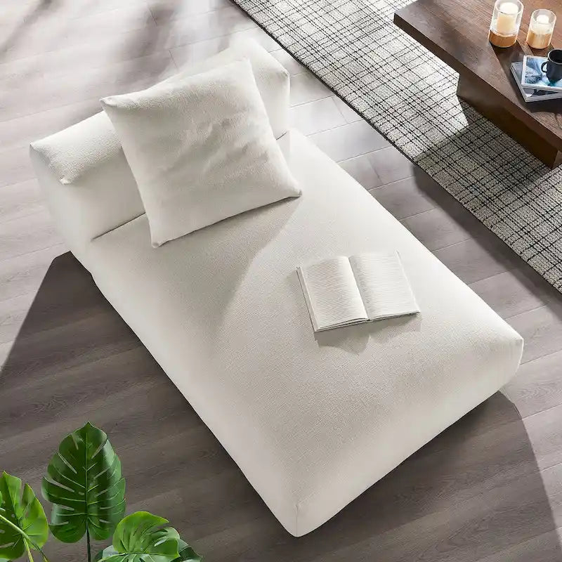 Solace Méridienne modulable rembourrée en tissu sans accoudoirs