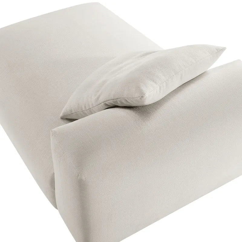 Solace Méridienne modulable rembourrée en tissu sans accoudoirs