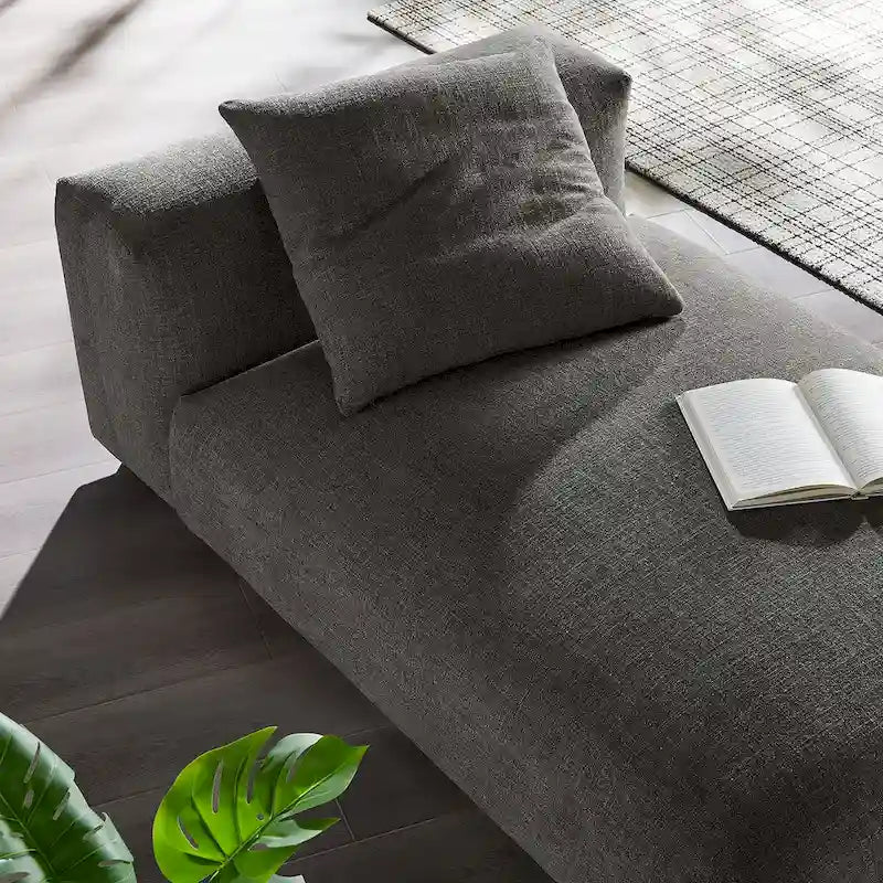 Solace Méridienne modulable rembourrée en tissu sans accoudoirs