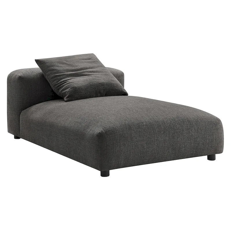 Solace Méridienne modulable rembourrée en tissu sans accoudoirs