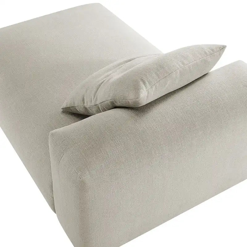 Solace Méridienne modulable rembourrée en tissu sans accoudoirs
