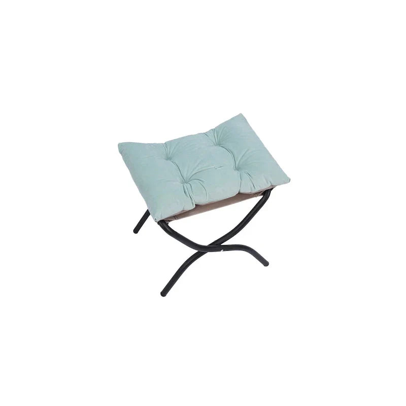 Fauteuil Lounge Contemporain d'Appoint, Fauteuil à Cadre Acier Unique avec Accoudoirs et Poche Latérale, avec pouf, avec repose-pieds