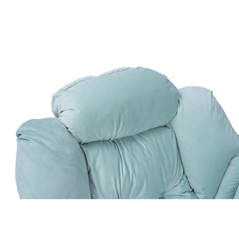 Fauteuil Lounge Contemporain d'Appoint, Fauteuil à Cadre Acier Unique avec Accoudoirs et Poche Latérale, avec pouf, avec repose-pieds