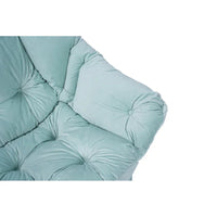 Fauteuil Lounge Contemporain d'Appoint, Fauteuil à Cadre Acier Unique avec Accoudoirs et Poche Latérale, avec pouf, avec repose-pieds