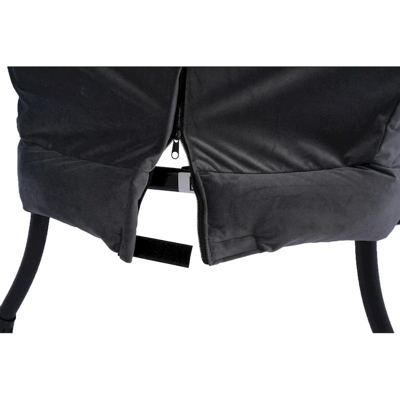 Fauteuil Lounge Contemporain d'Appoint, Fauteuil à Cadre Acier Unique avec Accoudoirs et Poche Latérale, avec pouf, avec repose-pieds