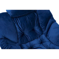 Fauteuil Lounge Contemporain d'Appoint, Fauteuil à Cadre Acier Unique avec Accoudoirs et Poche Latérale, avec pouf, avec repose-pieds