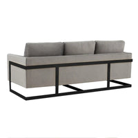 Canapé 3 places en velours Leisuremod Lincoln avec base en acier inoxydable noir