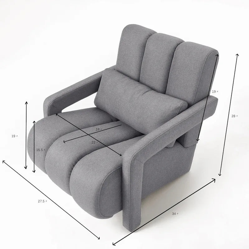 Fauteuil d'appoint moderne rembourré 28H avec coussin