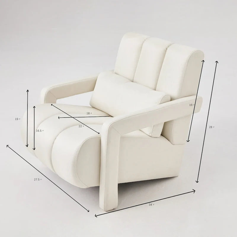 Fauteuil d'appoint moderne rembourré 28H avec coussin