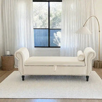 Banc coffre de rangement multifonction traditionnel en velours Xanthia avec coussin par Christopher Knight Home