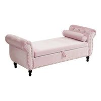Banc coffre de rangement multifonction traditionnel en velours Xanthia avec coussin par Christopher Knight Home