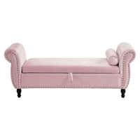 Banc coffre de rangement multifonction traditionnel en velours Xanthia avec coussin par Christopher Knight Home