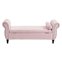 Banc coffre de rangement multifonction traditionnel en velours Xanthia avec coussin par Christopher Knight Home