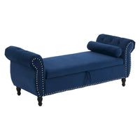 Banc coffre de rangement multifonction traditionnel en velours Xanthia avec coussin par Christopher Knight Home