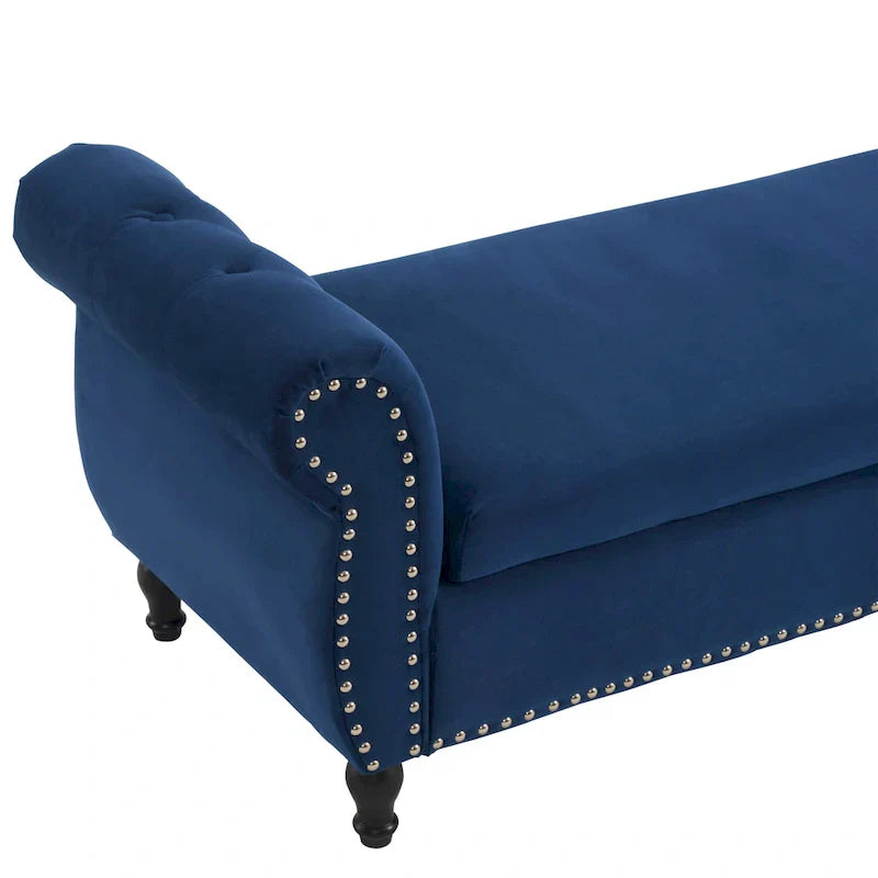 Banc coffre de rangement multifonction traditionnel en velours Xanthia avec coussin par Christopher Knight Home