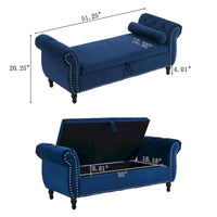 Banc coffre de rangement multifonction traditionnel en velours Xanthia avec coussin par Christopher Knight Home