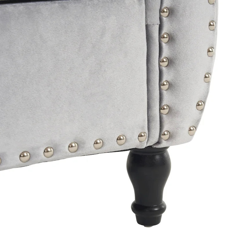Banc coffre de rangement multifonction traditionnel en velours Xanthia avec coussin par Christopher Knight Home