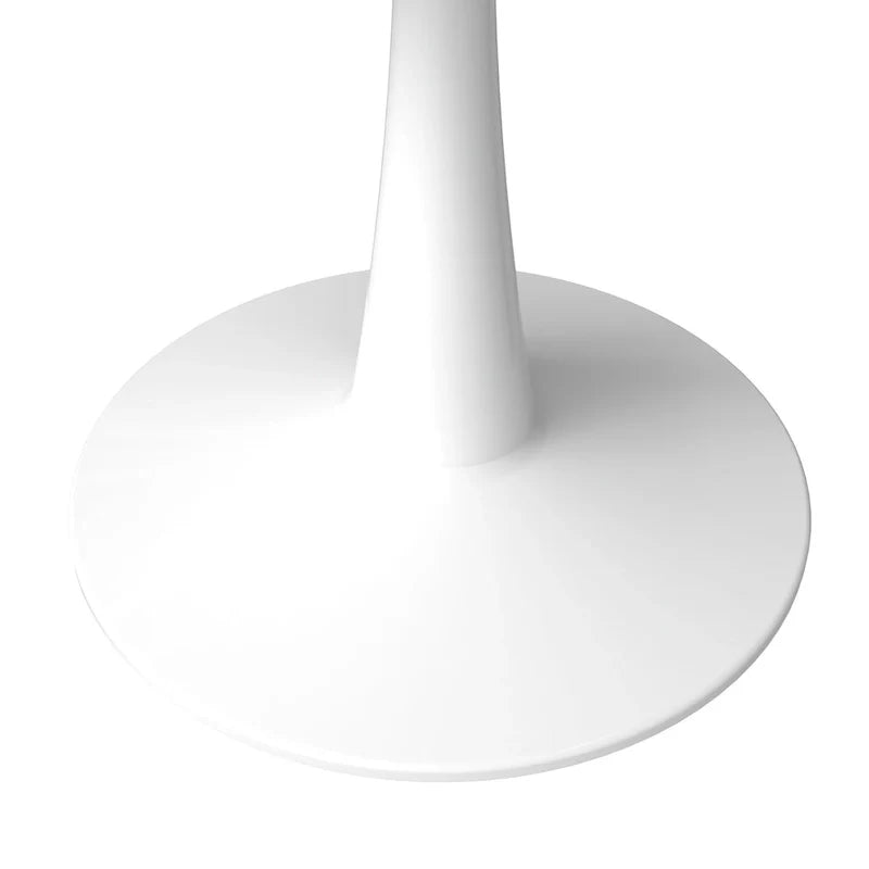 Table de salle à manger ronde 4 places LeisureMod Bristol 40 avec plateau en pierre frittée et base blanche pour cuisine et salle à manger