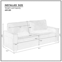 Canapé au design moderne de 87,4 pouces avec porte-gobelet et sacs de rangement