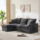 Ensemble Canapé Sectionnel Modulable Moderne Nestfair 4 Places en Chenille avec 2 Coussins Inclus