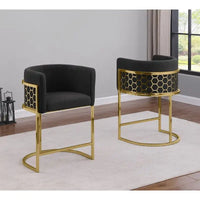 Tabourets de bar rembourrés Best Quality Furniture 29 Gold Chrome - Lot de 2. - N/A