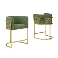 Tabourets de bar rembourrés Best Quality Furniture 29 Gold Chrome - Lot de 2. - N/A