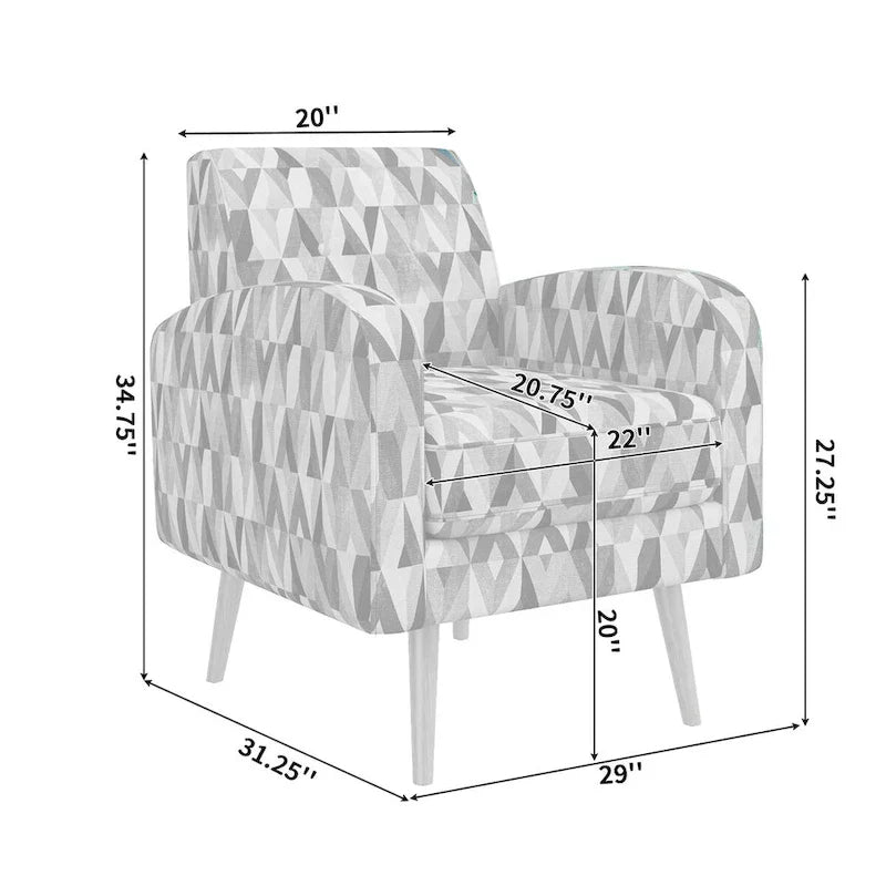 Fauteuil d'appoint petit espace Mindy Mid-Century Modern